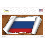Russia Flag Scroll Novelty Sticker Decal