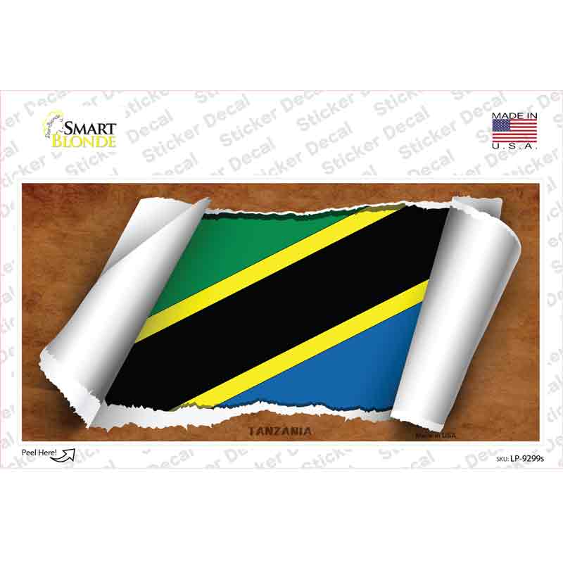 Tanzania Flag Scroll Novelty Sticker Decal