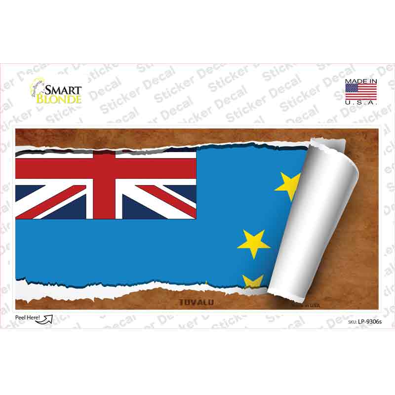 Tuvalu Flag Scroll Novelty Sticker Decal