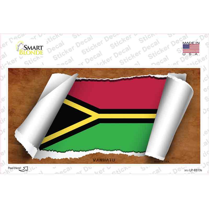 Vanuatu Flag Scroll Novelty Sticker Decal