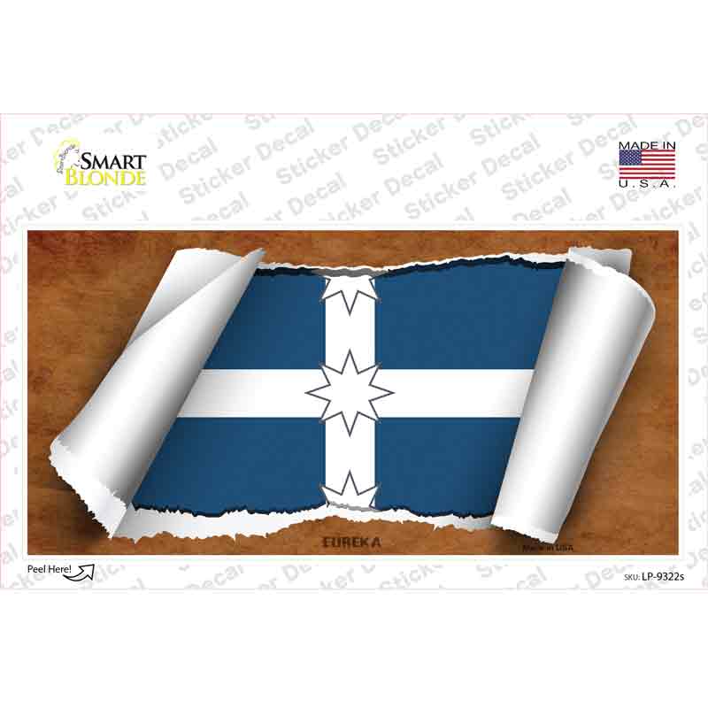 Eureka Flag Scroll Novelty Sticker Decal