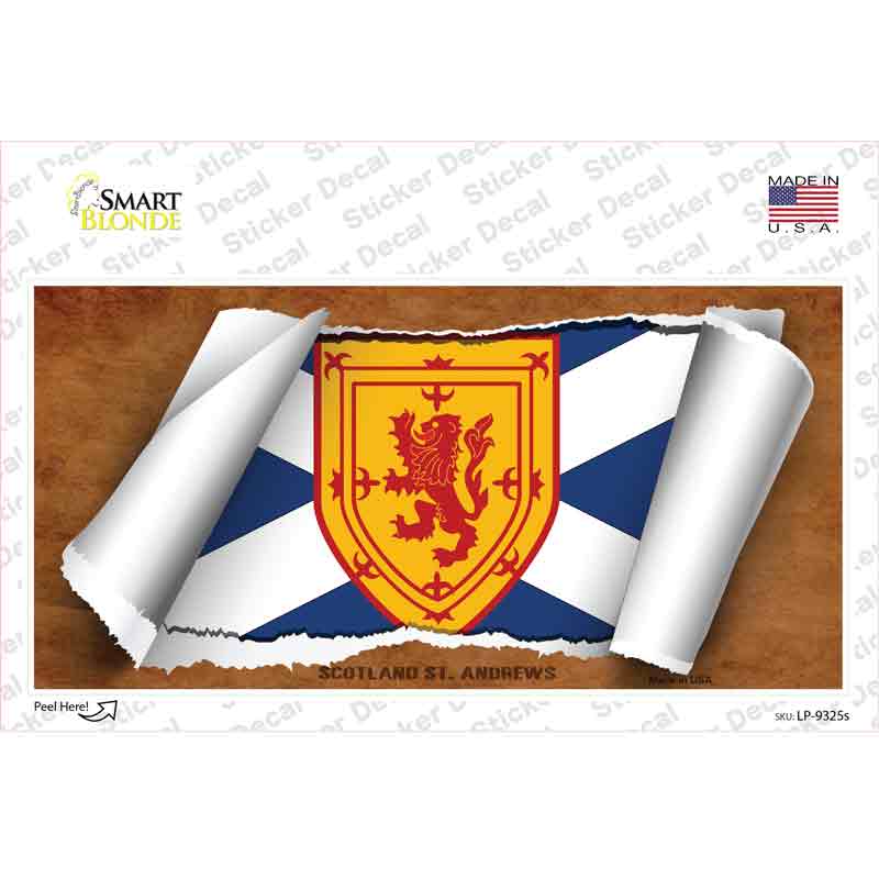 Scotland St. Andrews Flag Scroll Novelty Sticker Decal