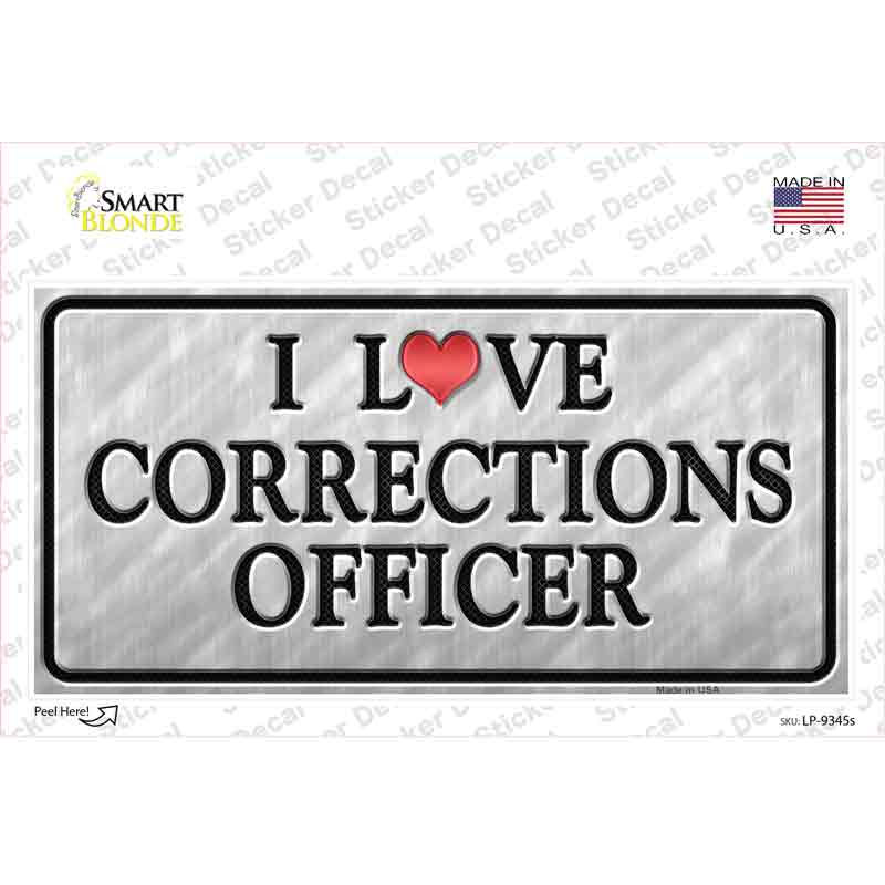 I Love Corrections Officer Novelty Sticker Decal Small