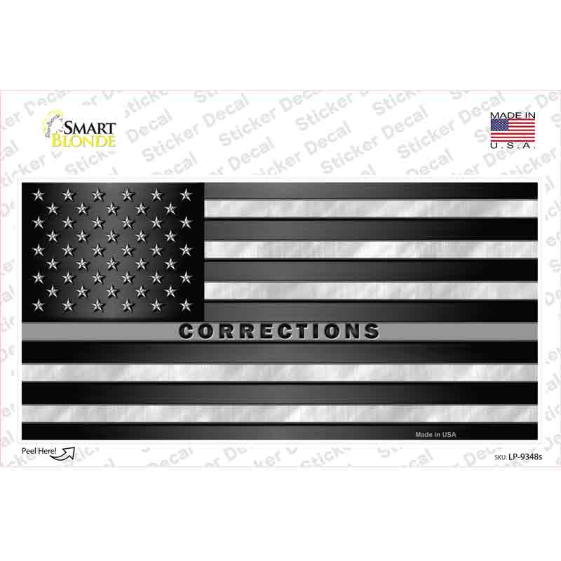 American Flag Corrections Novelty Sticker Decal Small