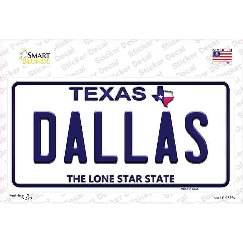 Dallas Texas Novelty Sticker Decal Small