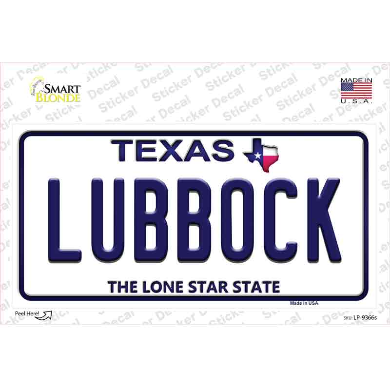 Lubbock Texas Novelty Sticker Decal Small