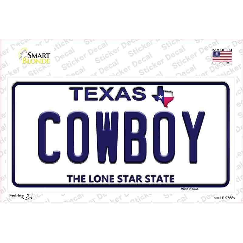 Cowboy Texas Novelty Sticker Decal Small