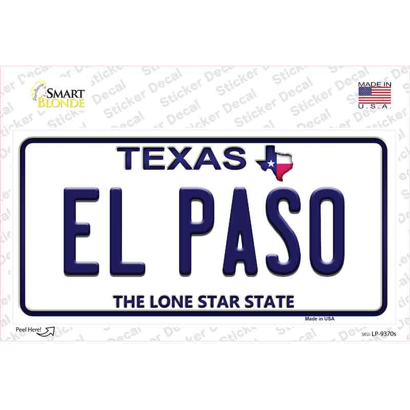 El Paso Texas Novelty Sticker Decal Small