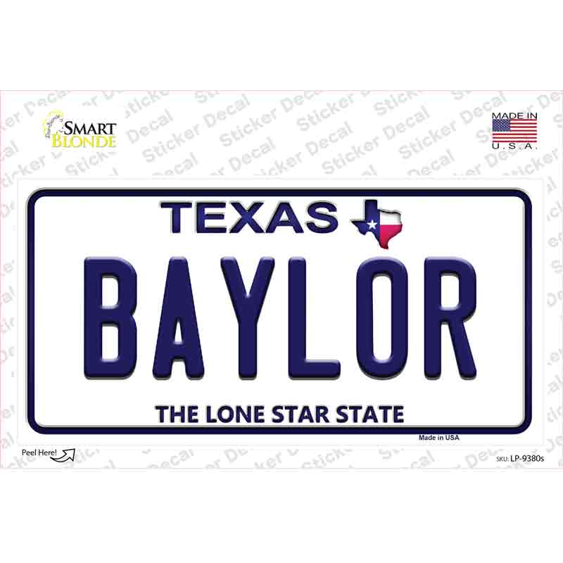 Baylor Texas Novelty Sticker Decal Small