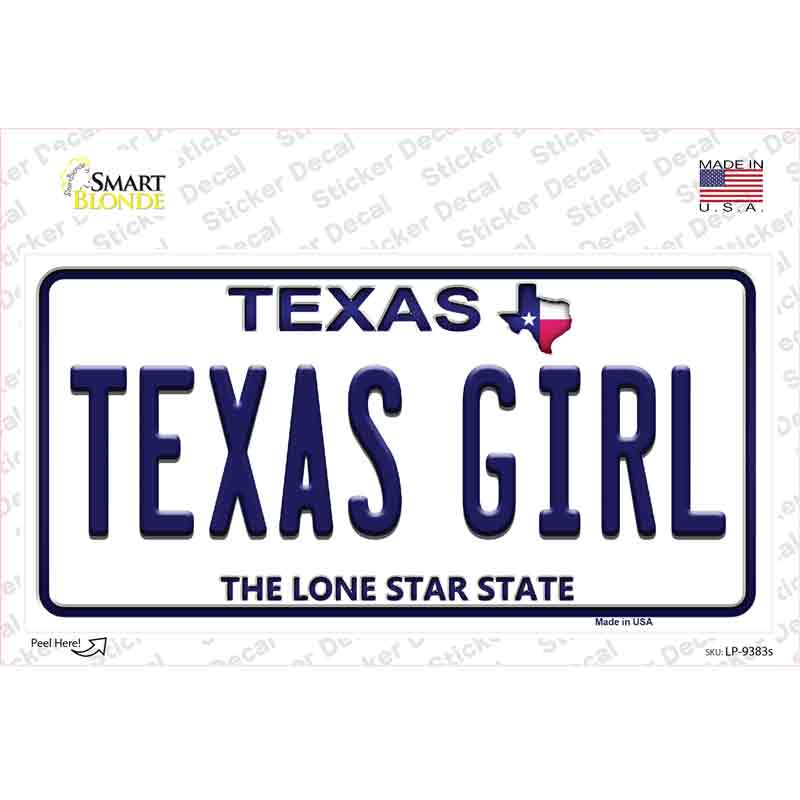 Texas Girl Texas Novelty Sticker Decal Small