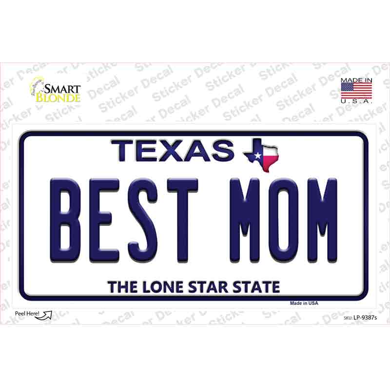 Best Mom Texas Novelty Sticker Decal Small