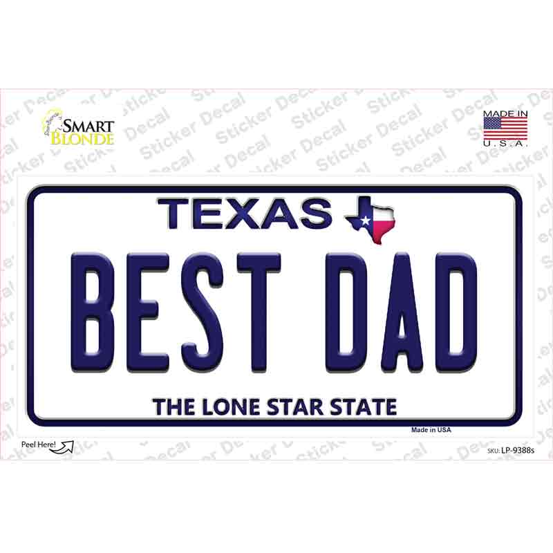 Best Dad Texas Novelty Sticker Decal Small