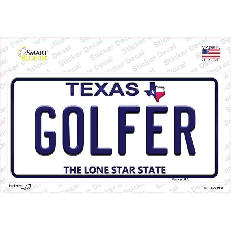 Golfer Texas Novelty Sticker Decal Small