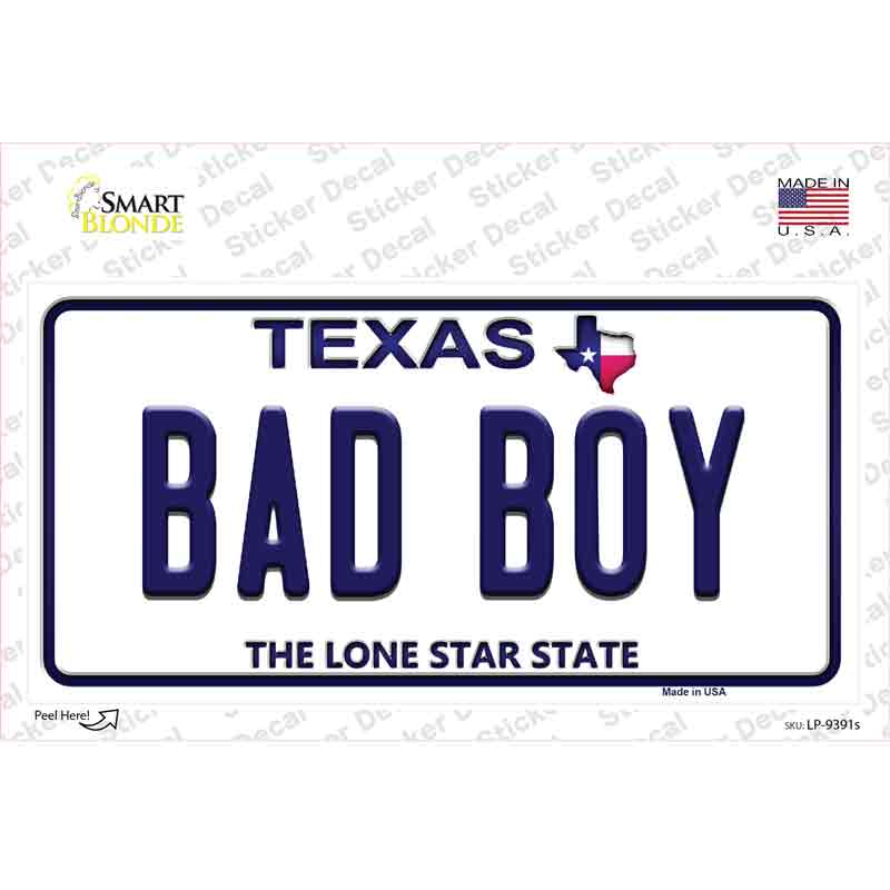 Bad Boy Texas Novelty Sticker Decal Small