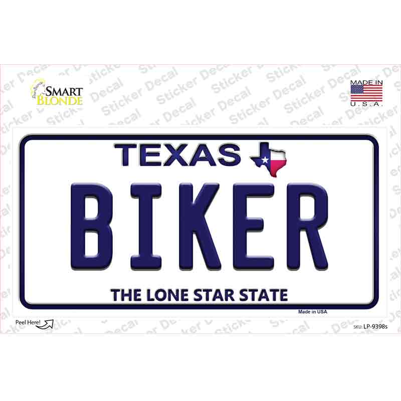 Biker Texas Novelty Sticker Decal Small