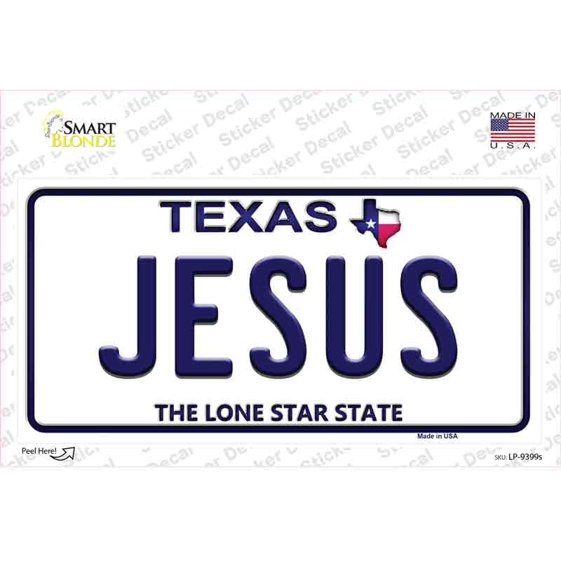 Jesus Texas Novelty Sticker Decal Small