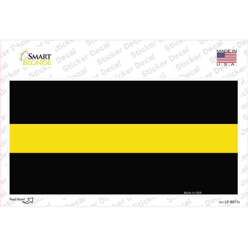 Thin Yellow Line Novelty Sticker Decal Small