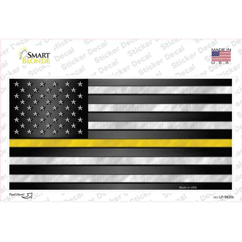 American Flag Thin Yellow Line Novelty Sticker Decal Small