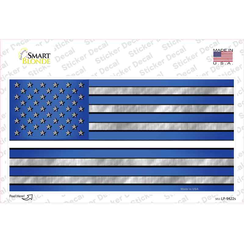 Blue American Flag Thin White Line Novelty Sticker Decal Small