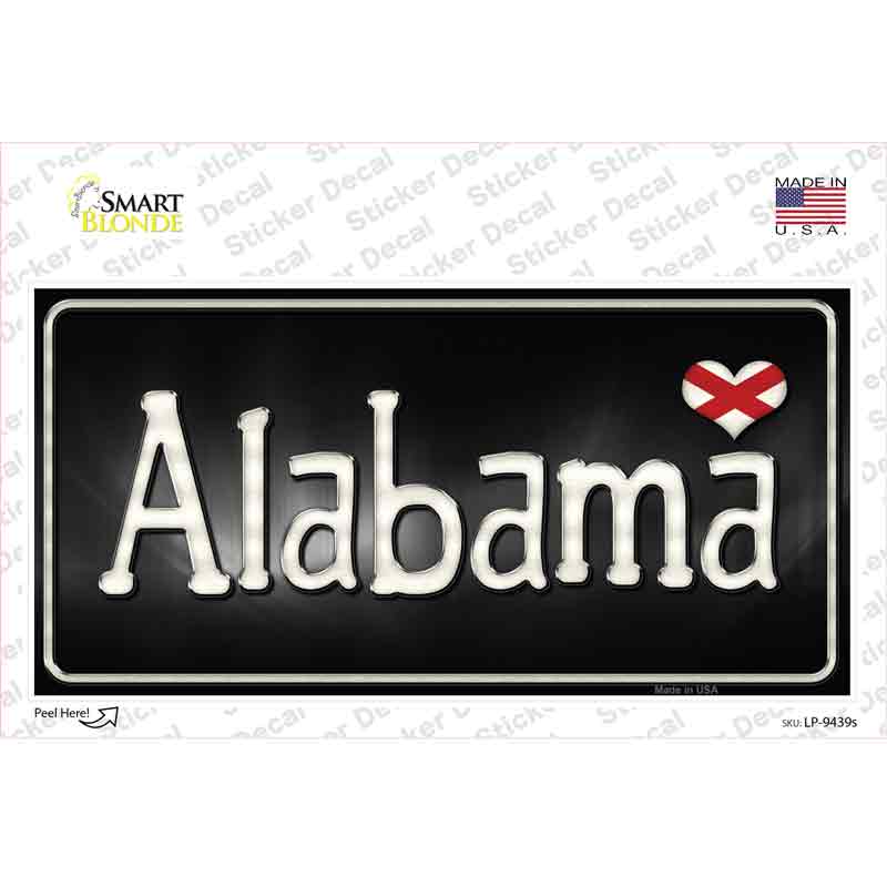 Alabama Flag Script Novelty Sticker Decal Small