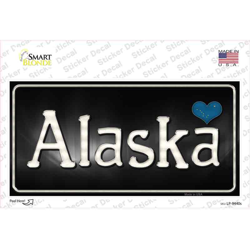 Alaska Flag Script Novelty Sticker Decal Small