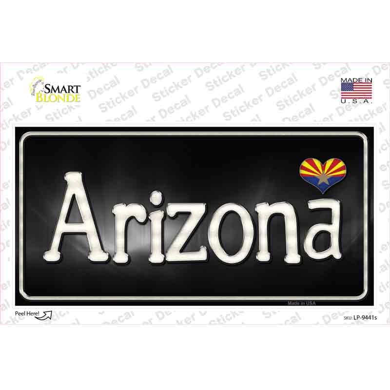 Arizona Flag Script Novelty Sticker Decal | Smart Blonde