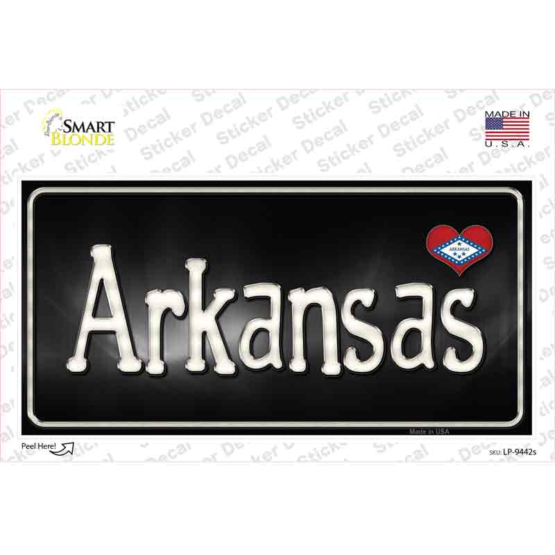 Arkansas Flag Script Novelty Sticker Decal Small