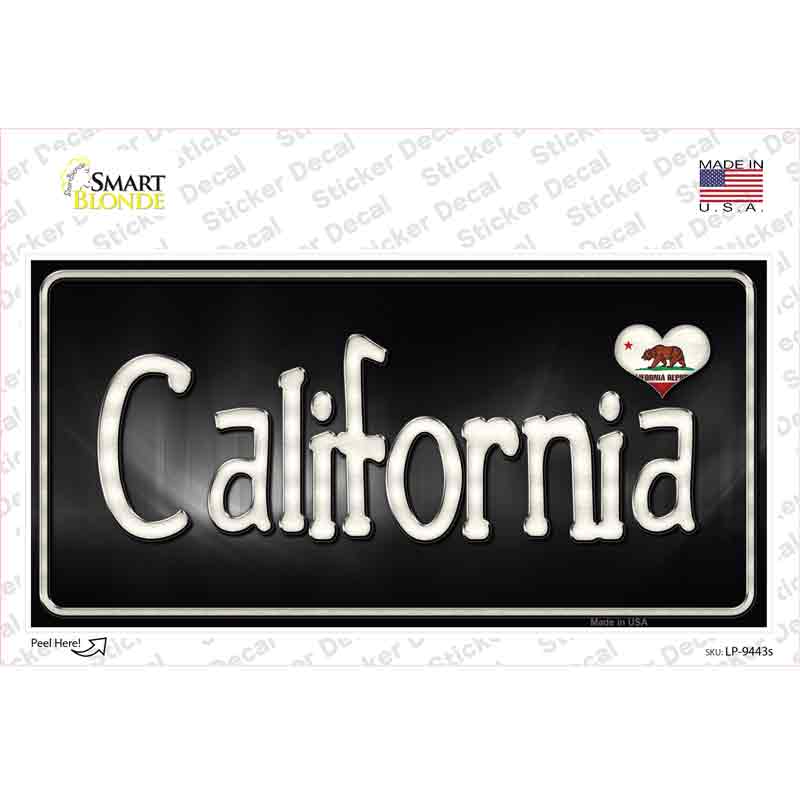 California Flag Script Novelty Sticker Decal Small