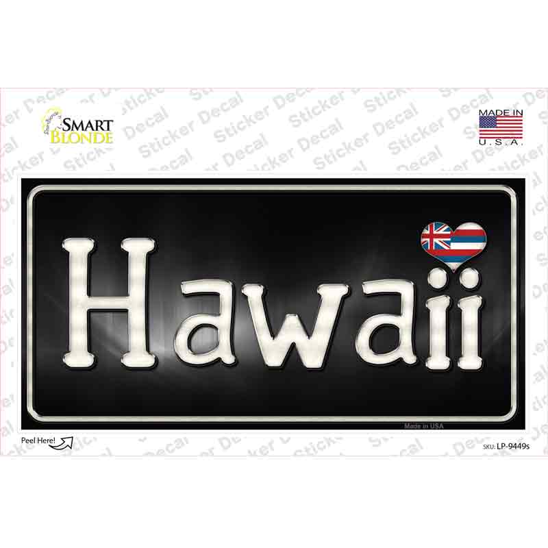 Hawaii Flag Script Novelty Sticker Decal Small