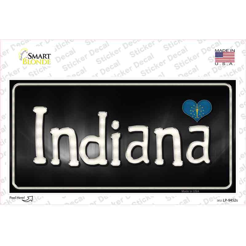 Indiana Flag Script Novelty Sticker Decal Small