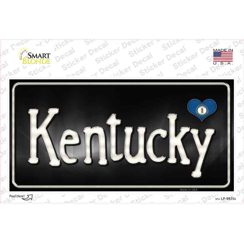 Kentucky Flag Script Novelty Sticker Decal Small