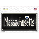 Massachusetts Flag Script Novelty Sticker Decal Small