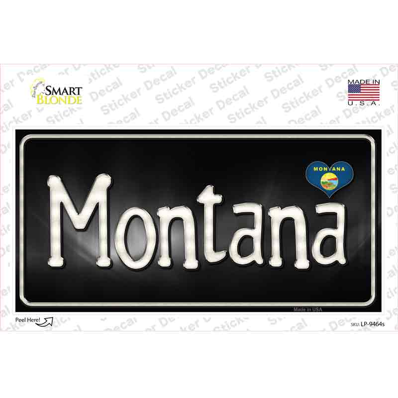 Montana Flag Script Novelty Sticker Decal Small