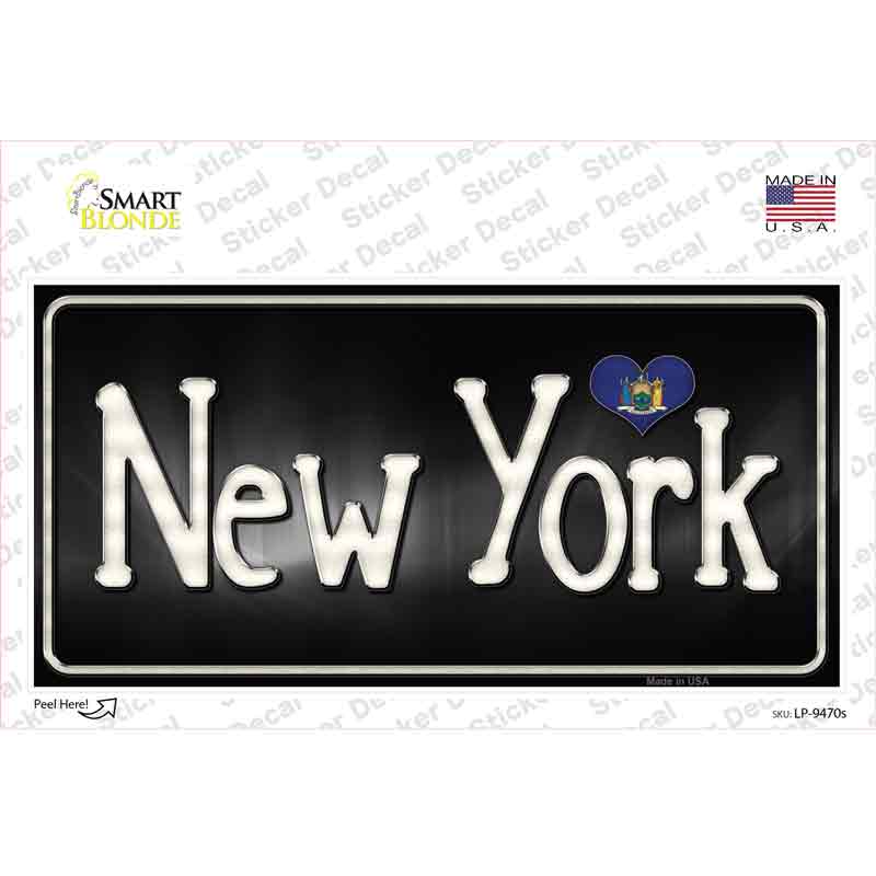 New York Flag Script Novelty Sticker Decal Small