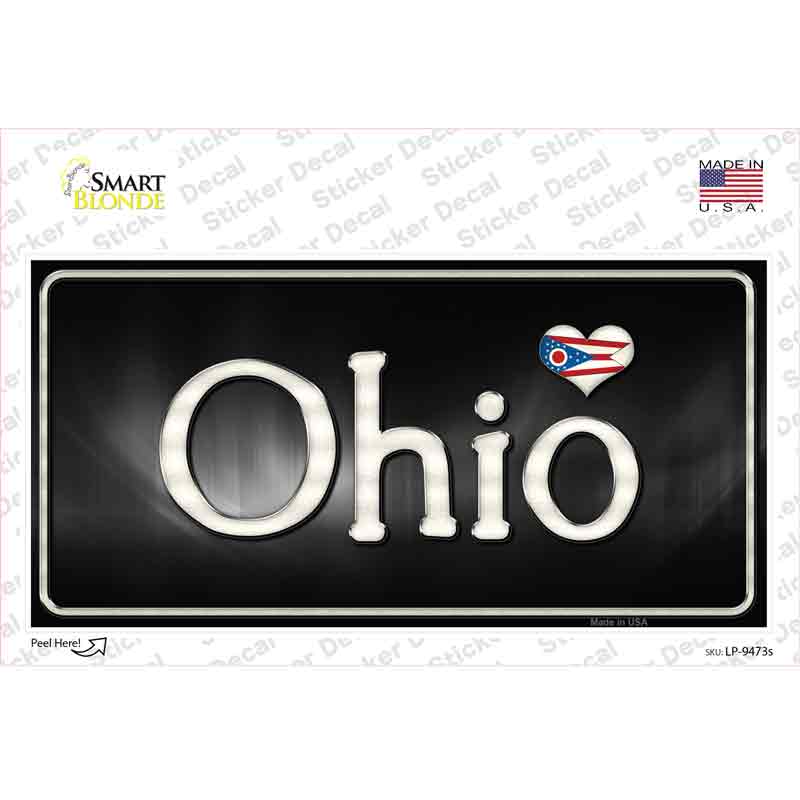 Ohio Flag Script Novelty Sticker Decal Small