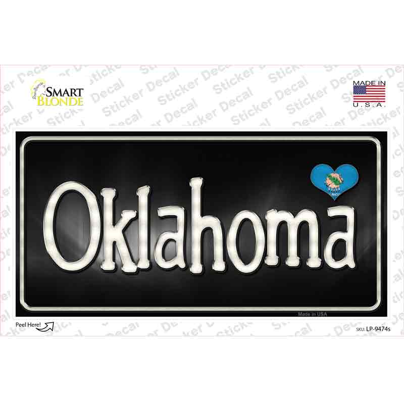 Oklahoma Flag Script Novelty Sticker Decal Small