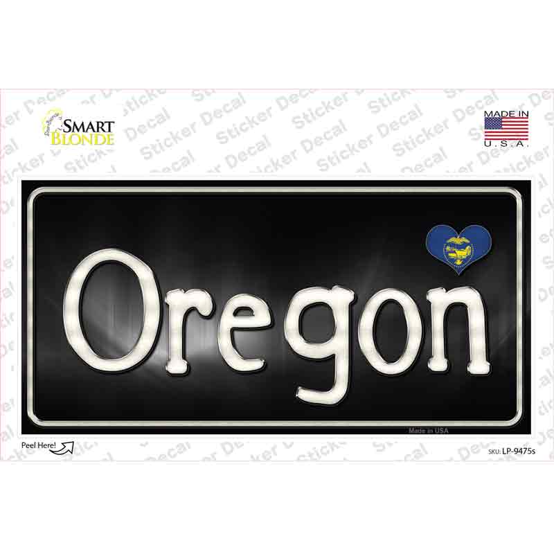 Oregon Flag Script Novelty Sticker Decal Small