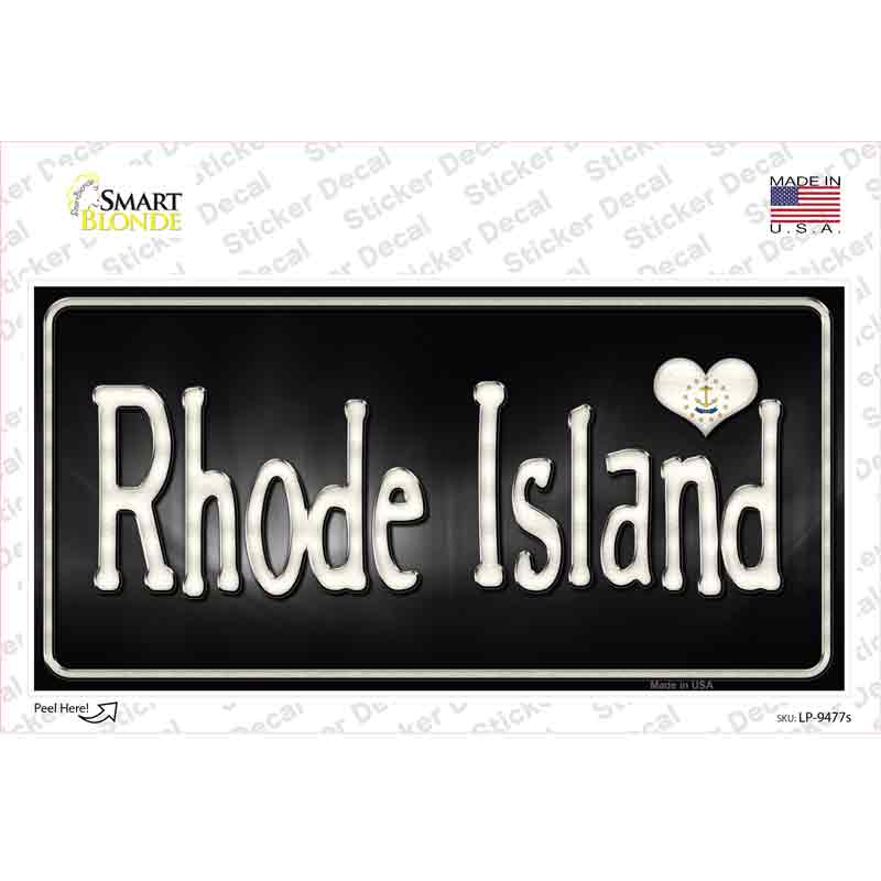 Rhode Island Flag Script Novelty Sticker Decal Small