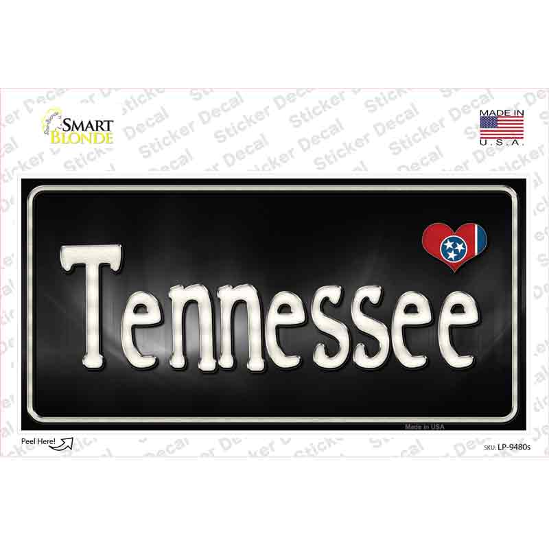 Tennessee Flag Script Novelty Sticker Decal Small