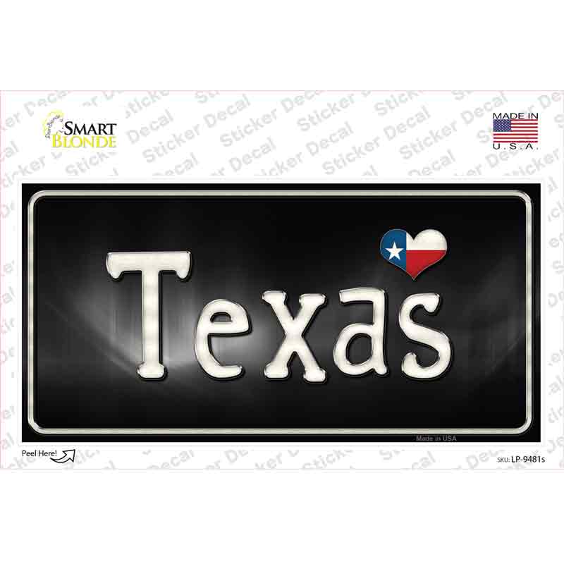 Texas Flag Script Novelty Sticker Decal