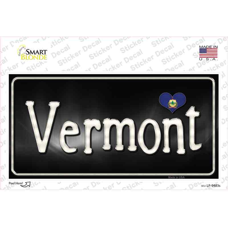 Vermont Flag Script Novelty Sticker Decal Small