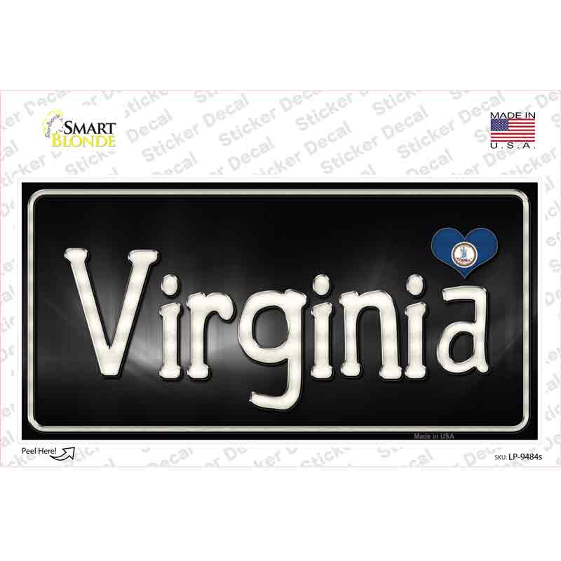 Virginia Flag Script Novelty Sticker Decal | Smart Blonde