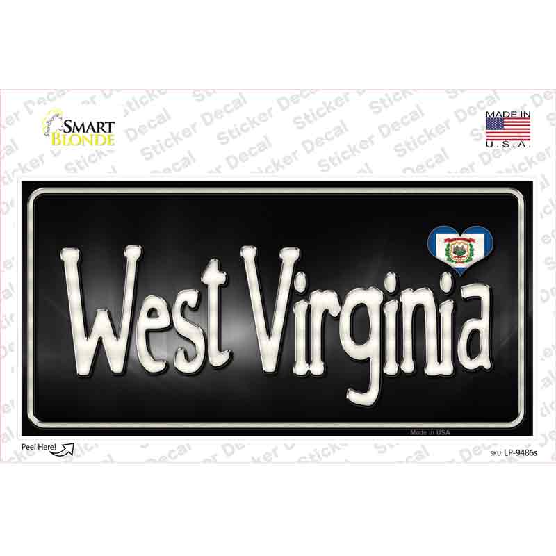 West Virginia Flag Script Novelty Sticker Decal Small