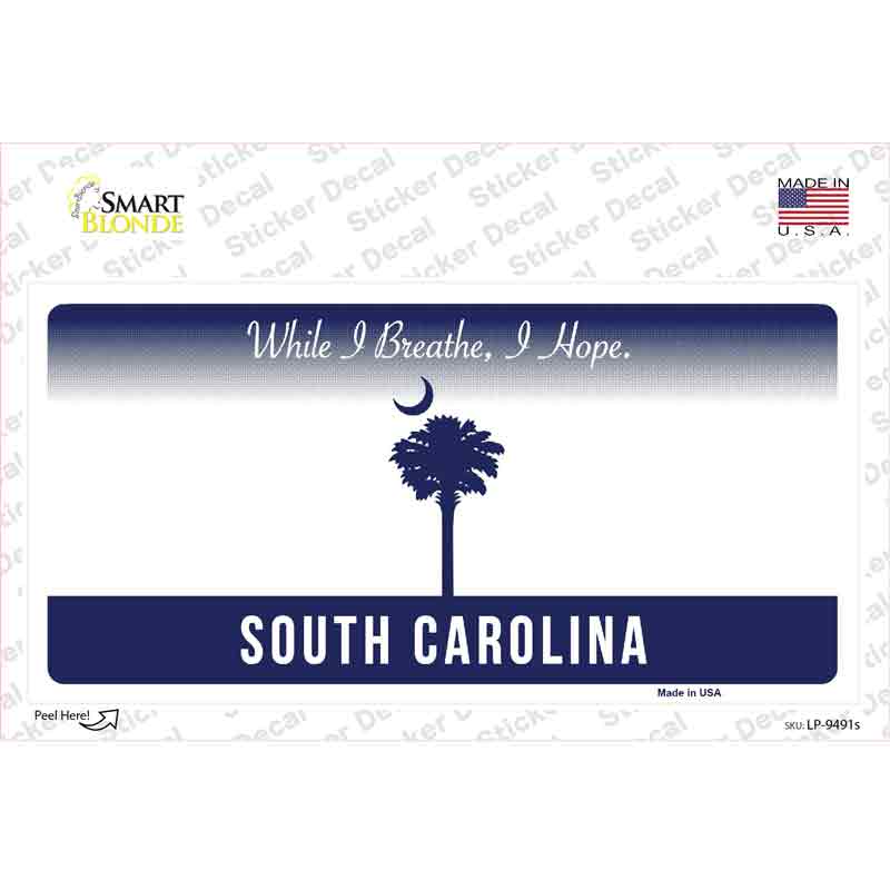 South Carolina Background Novelty Sticker Decal Small