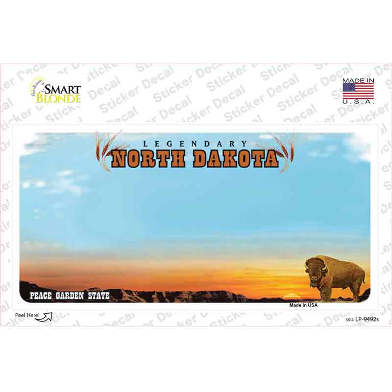 North Dakota Novelty Sticker Decal Small