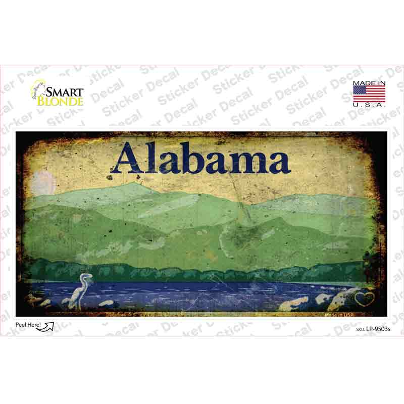 Alabama Rusty Novelty Sticker Decal Small