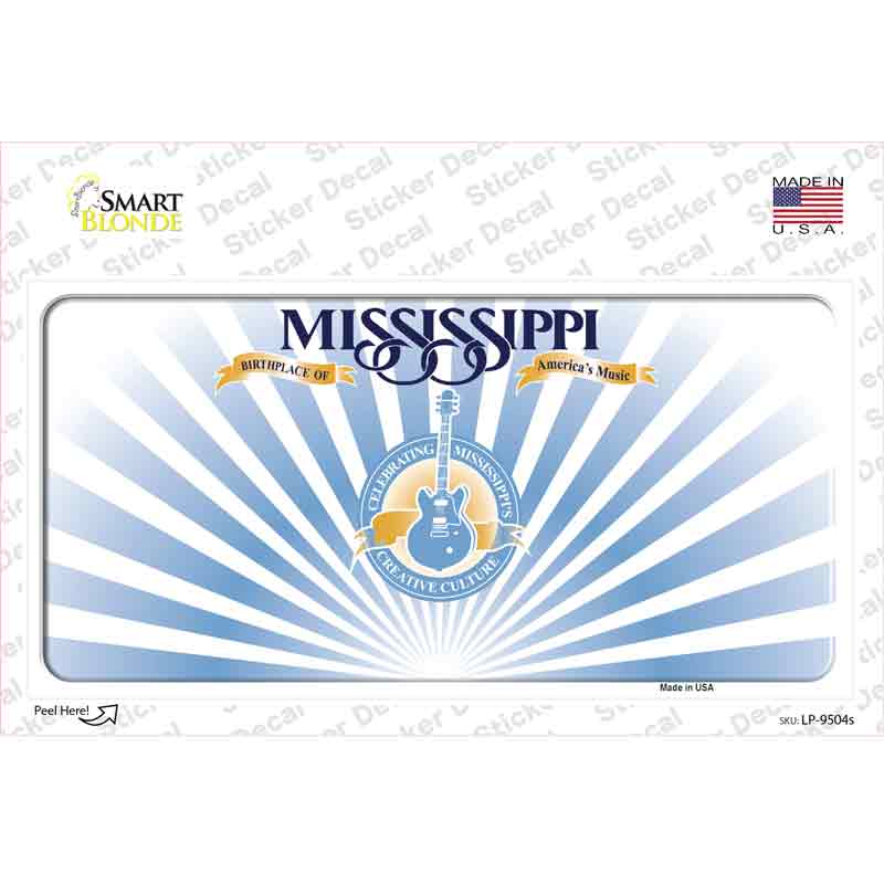 Mississippi Rusty Background Novelty Sticker Decal Small