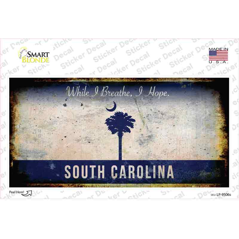 South Carolina Rusty Background Novelty Sticker Decal Small