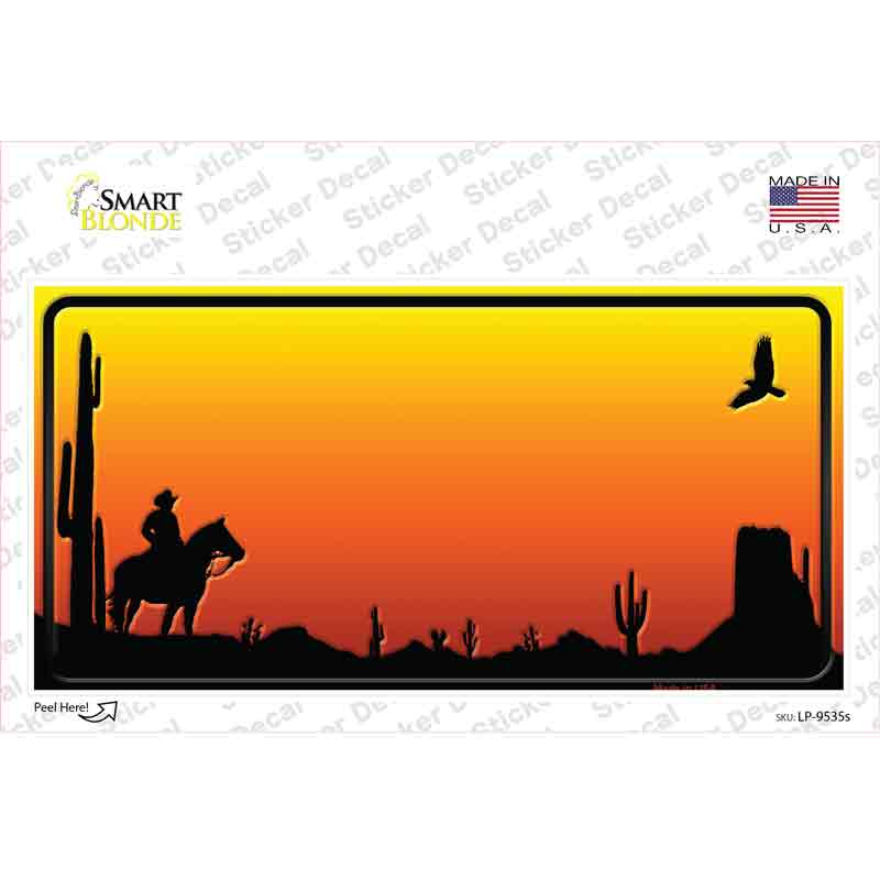 Cowboy Blank Scenic Novelty Sticker Decal Small