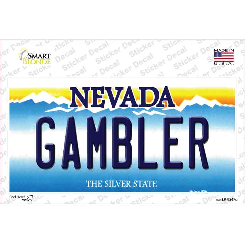 Gambler Nevada Novelty Sticker Decal Small